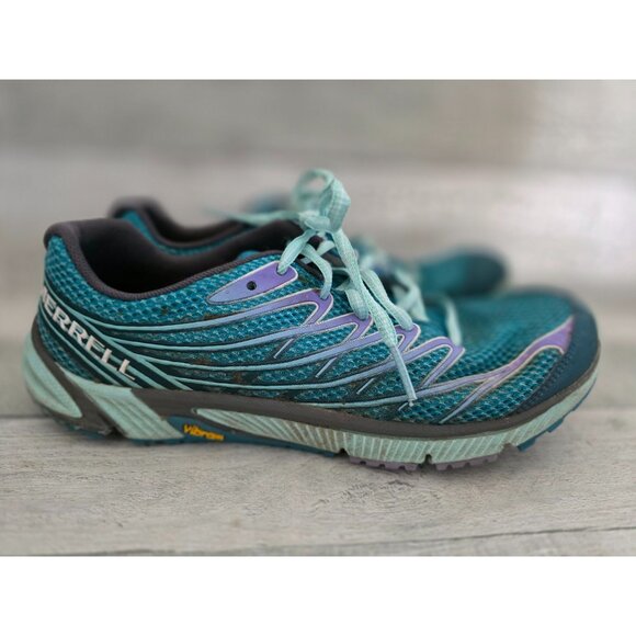 Merrell Bare Access Trail Running Shoes Womens Blue Purple Vibram Sole 8.5 - Picture 1 of 4